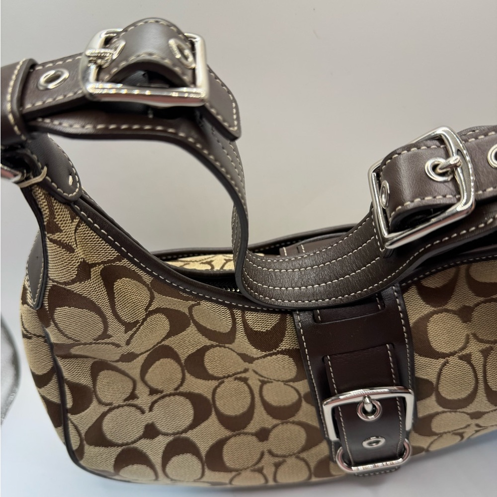 Coach Brown and Tan Signature Hobo Bag & wallet - Picture 5 of 13